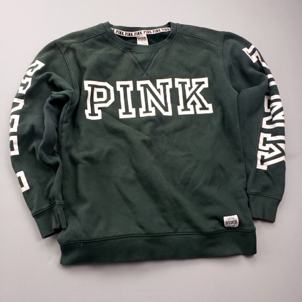 PINK size small forest green sweater